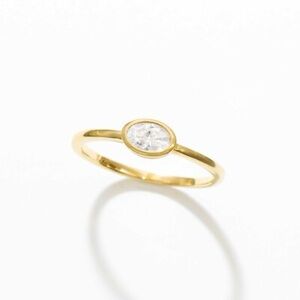 Touchstone Crystal gold plated Sterling and Zirconia Ring size 7